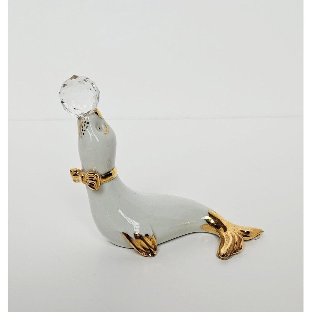 Royal Crown Seal Figurine with Swarovski Crystal